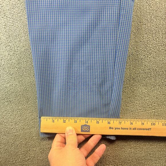 Adidas Climalite Golf Pants Men 36x32 Blue Checkered Stretch Golfing Performance - Picture 8 of 9